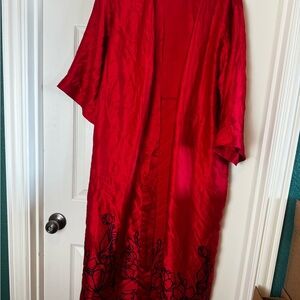Elegant Red Women's Kimono 100% pure silk Robe